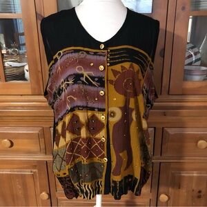 NWT Shopping With Antthony Top with Themed Print